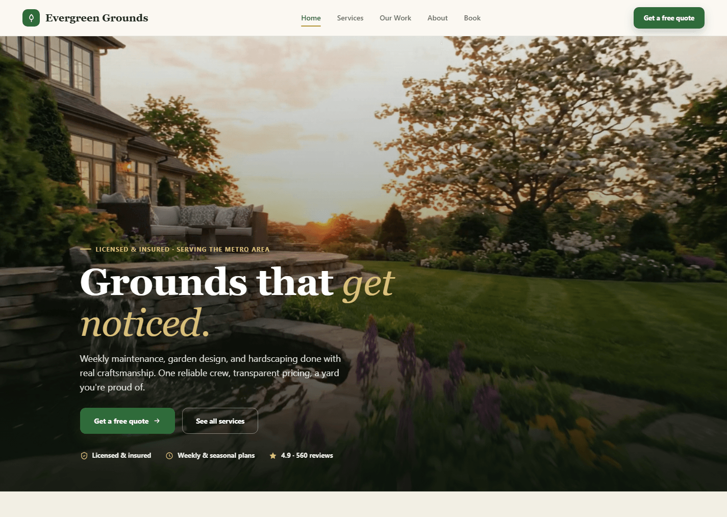 Landscaping site built from a Zenova kit