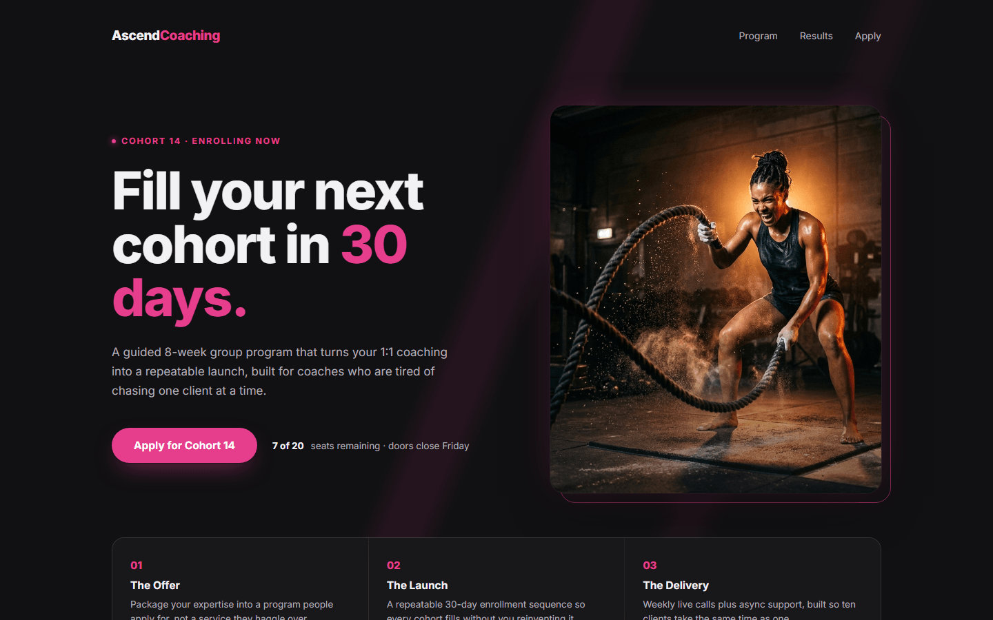 Cohort Launch, real preview screenshot