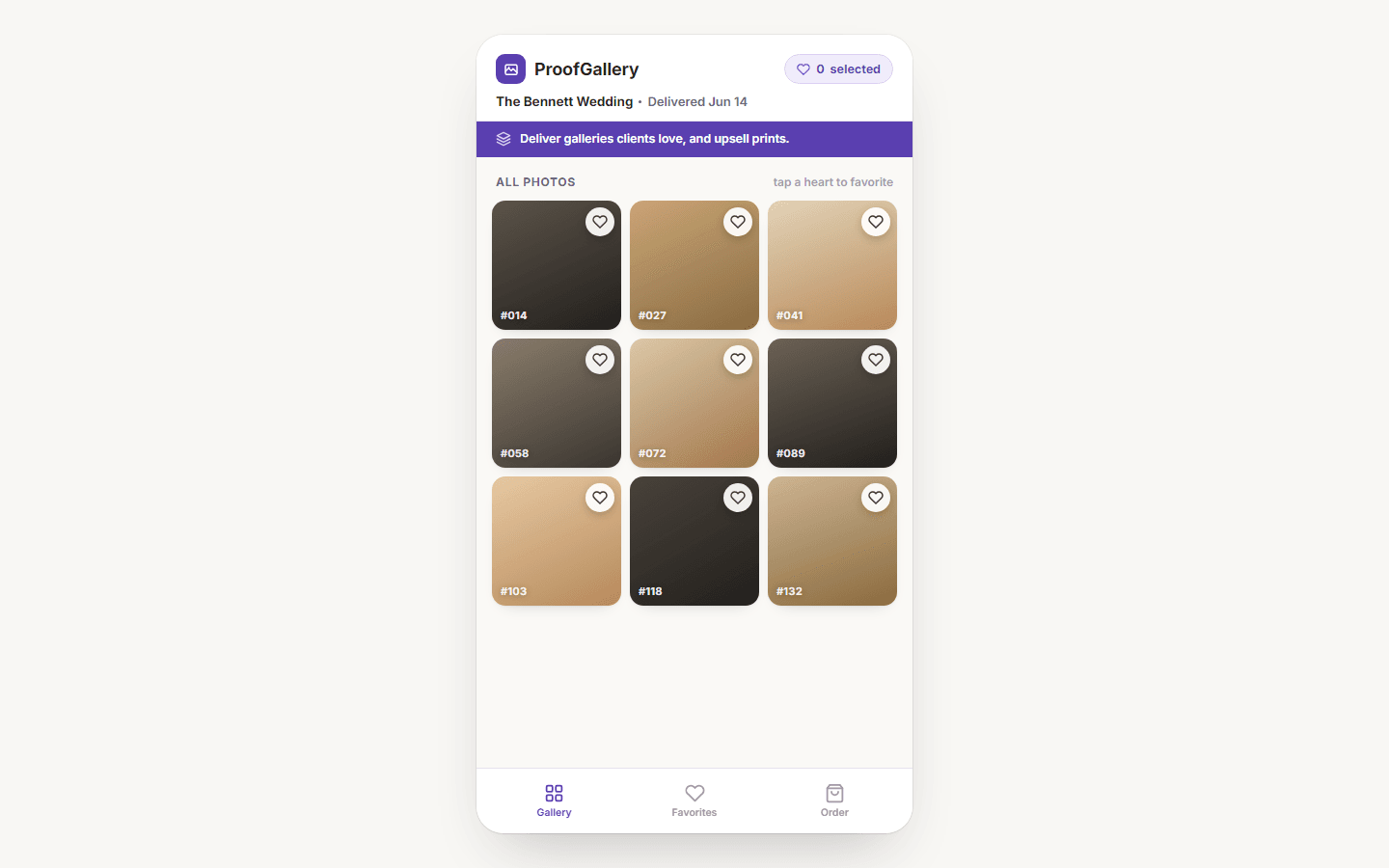 ProofGallery, real preview screenshot
