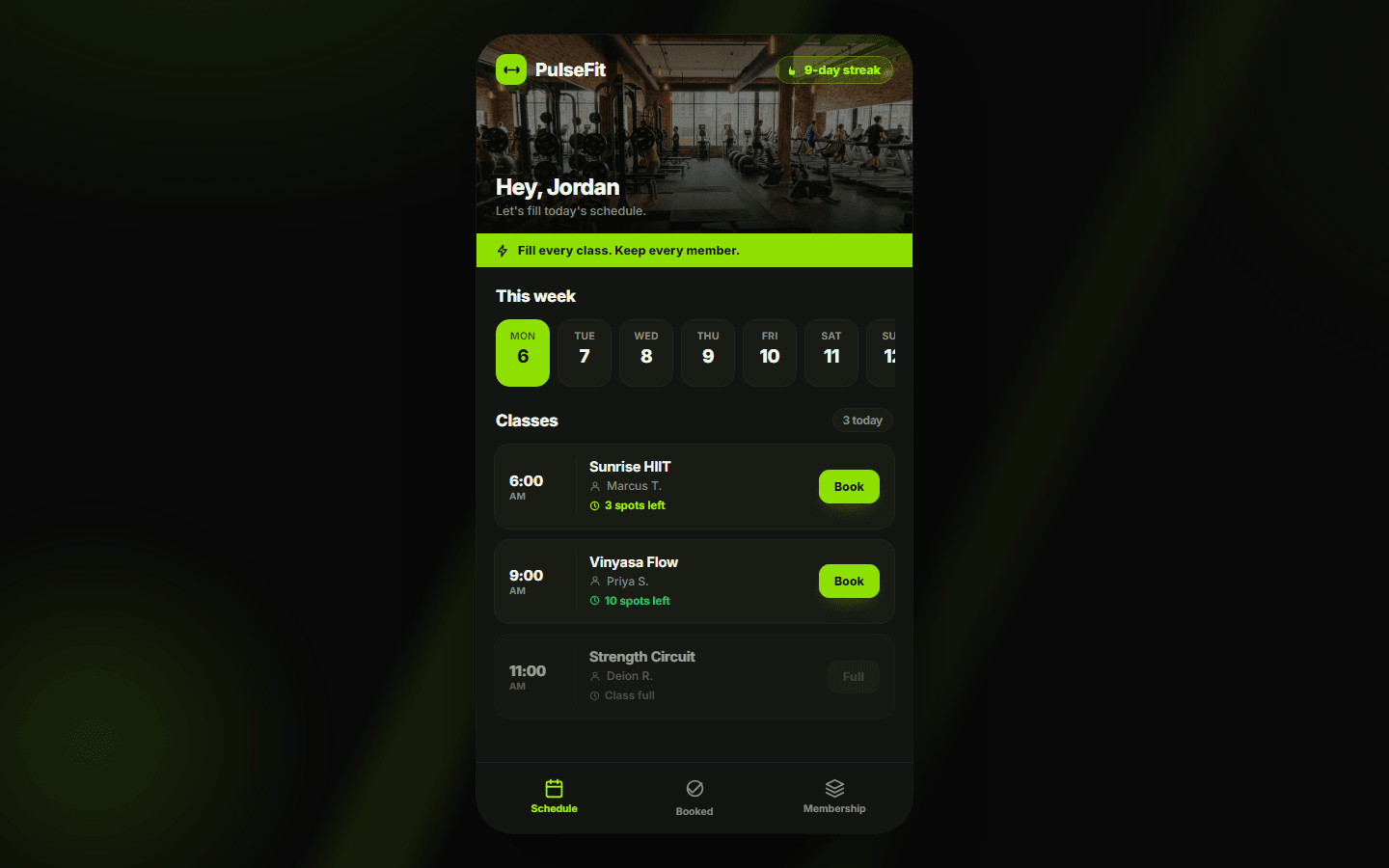 PulseFit, real preview screenshot