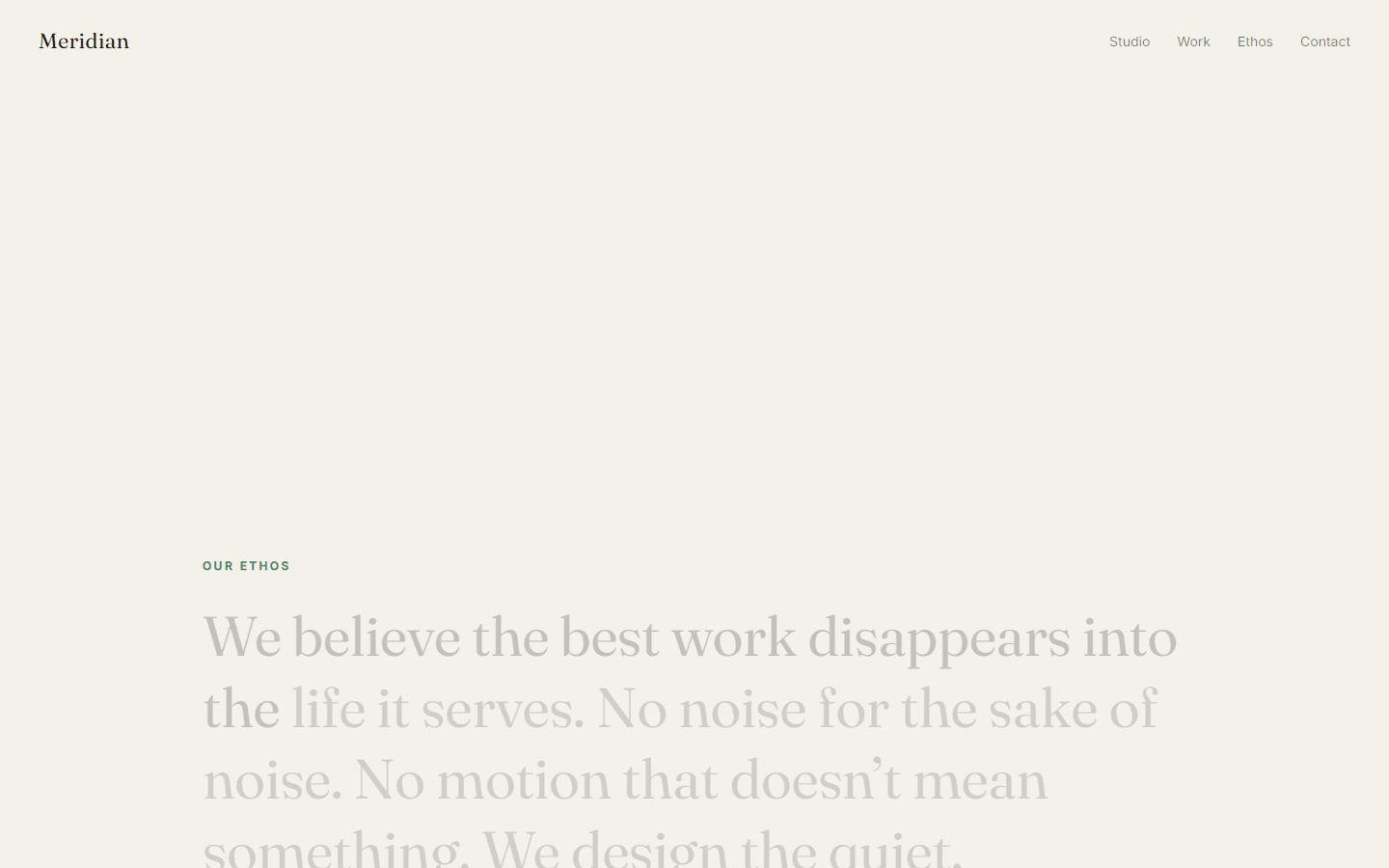 Scroll-Reveal Manifesto, real preview screenshot