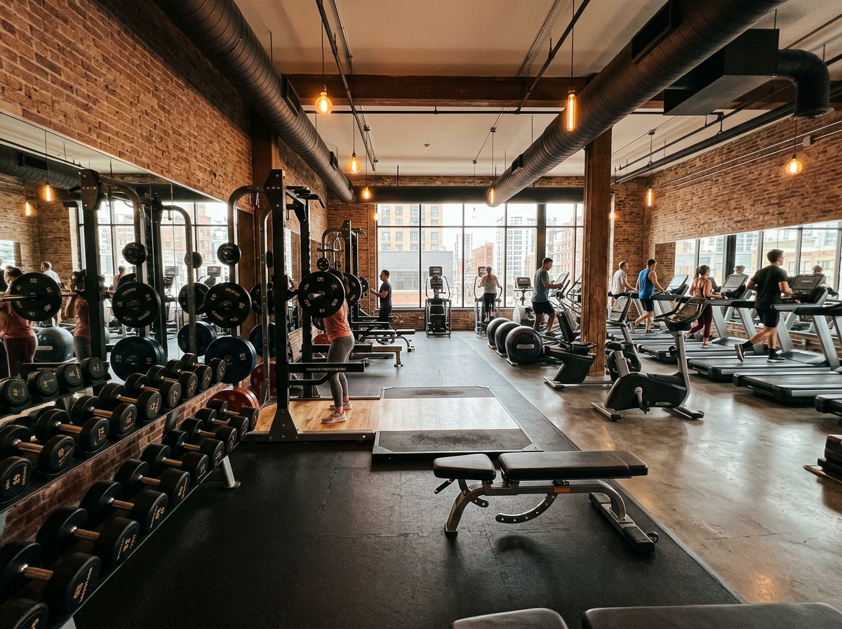 Athlete training inside the IronForge Fitness gym floor