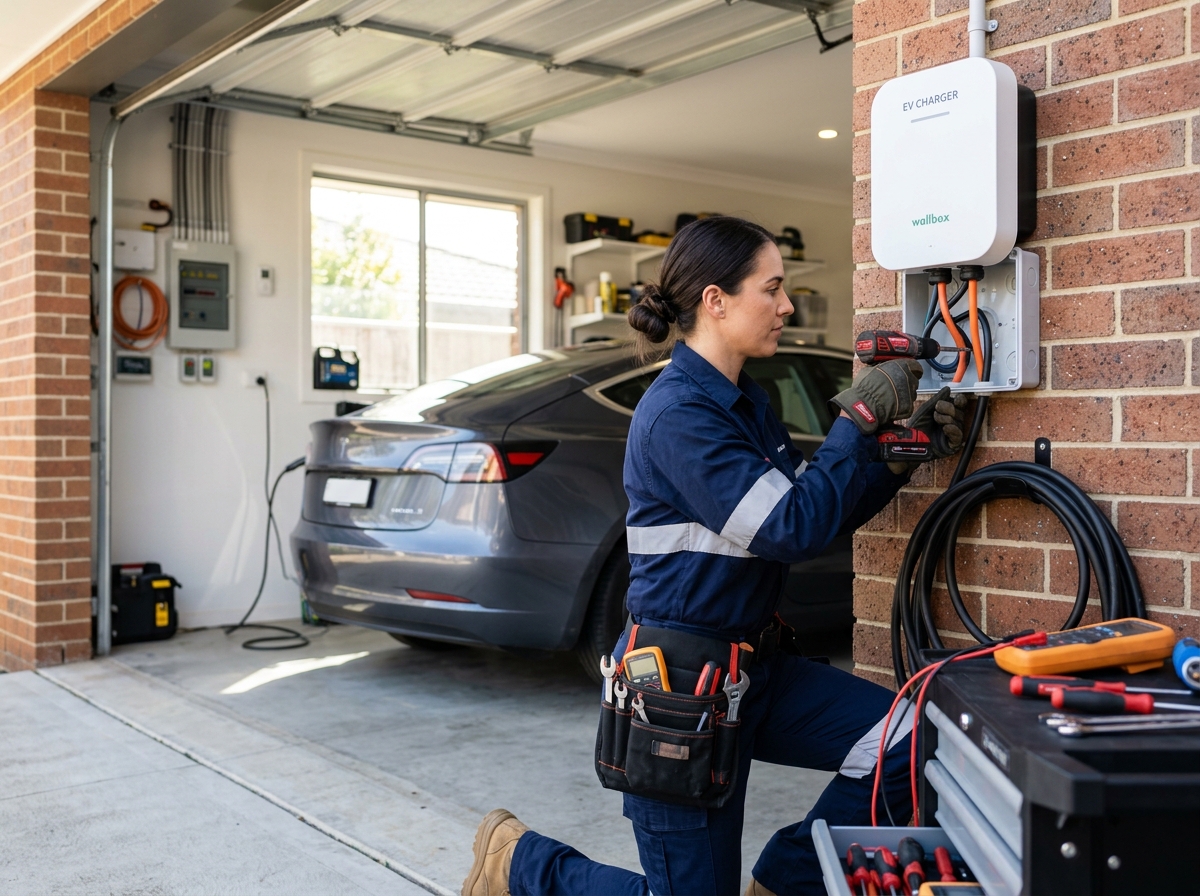 Garage EV charger install