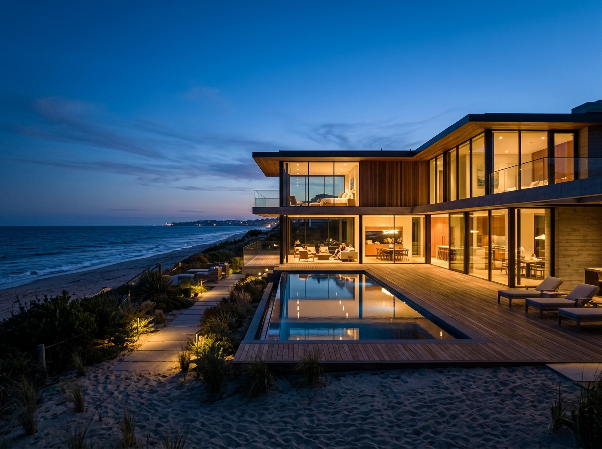 Malibu coastline estate exterior